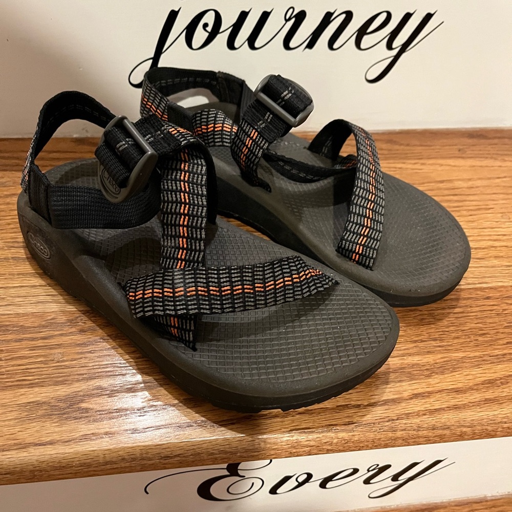 Black and Orange Striped Sandals